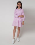 Aero Long Sleeve Midi Dress Woven Dobby Tangan Kerut