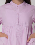 Aero Long Sleeve Midi Dress Woven Dobby Tangan Kerut