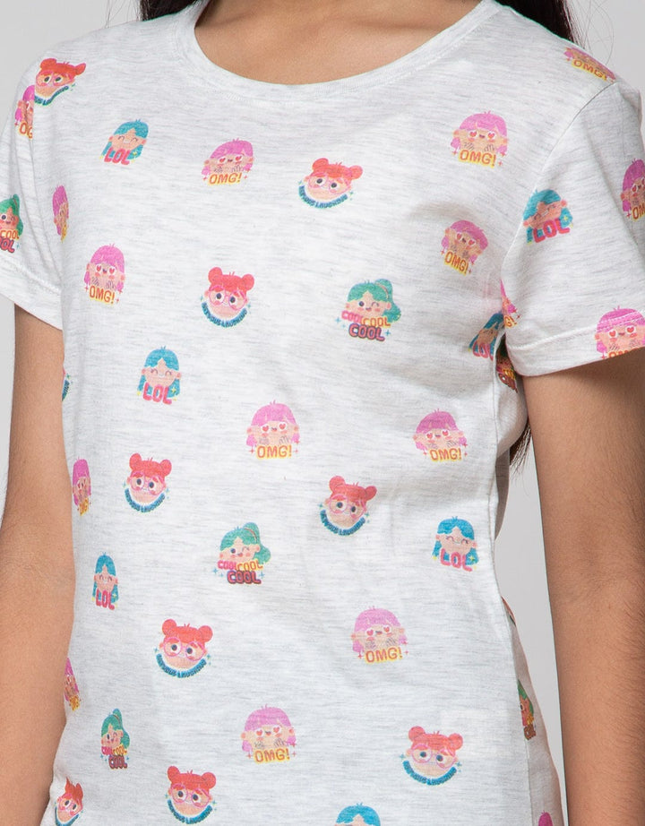 Aero Short Sleeve T-Shirt Print Fullprint Head Girl