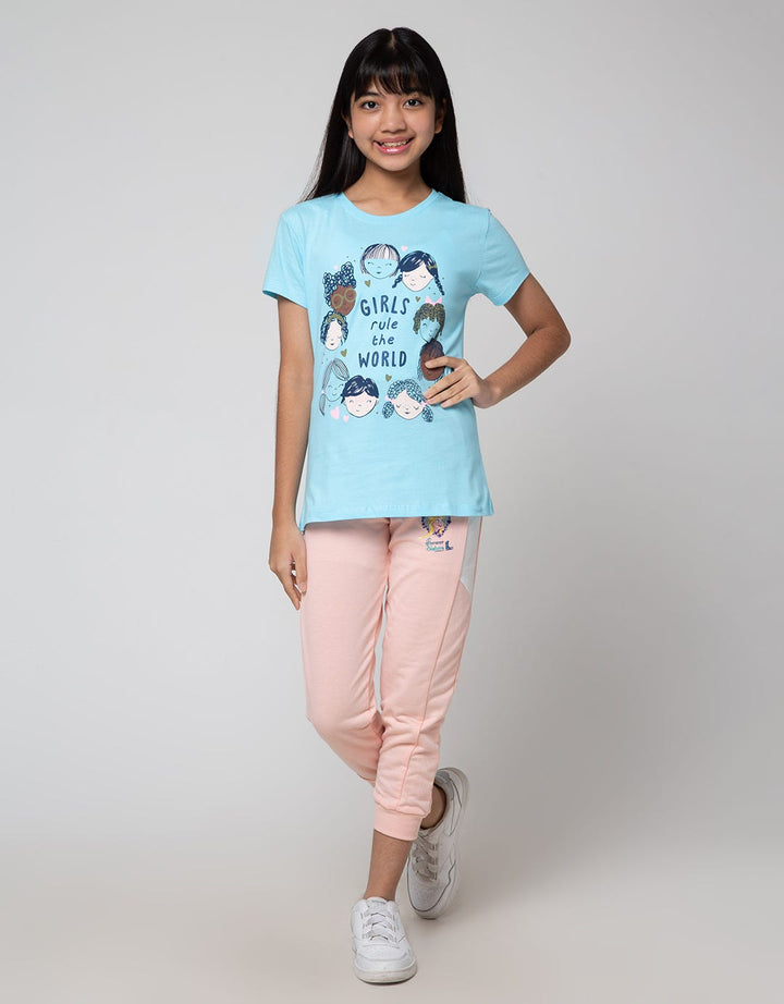 Aero Short Sleeve T-Shirt Print Girl Rules The World