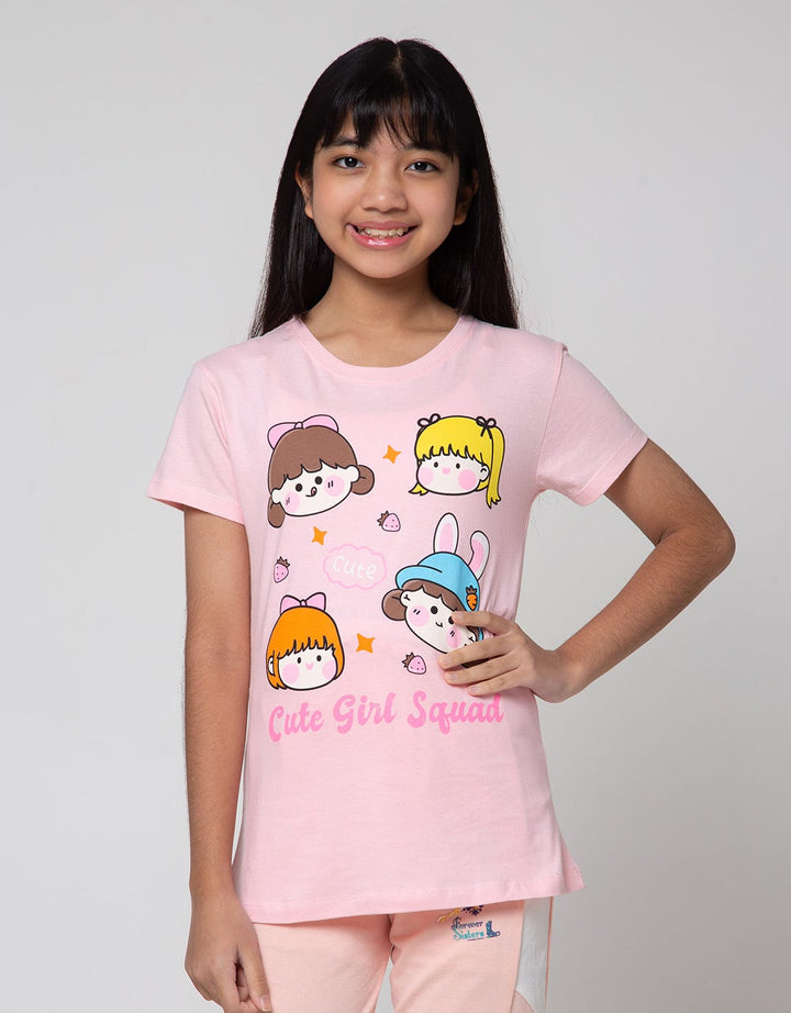 Aero Short Sleeve T-Shirt Print Cute Girl Squad