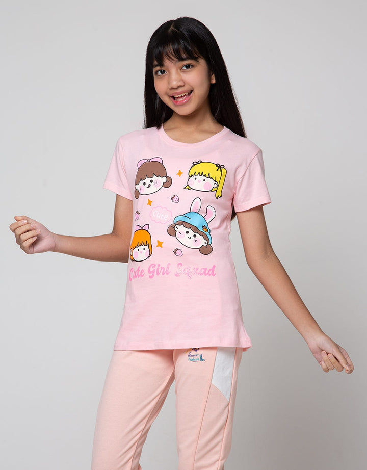 Aero Short Sleeve T-Shirt Print Cute Girl Squad