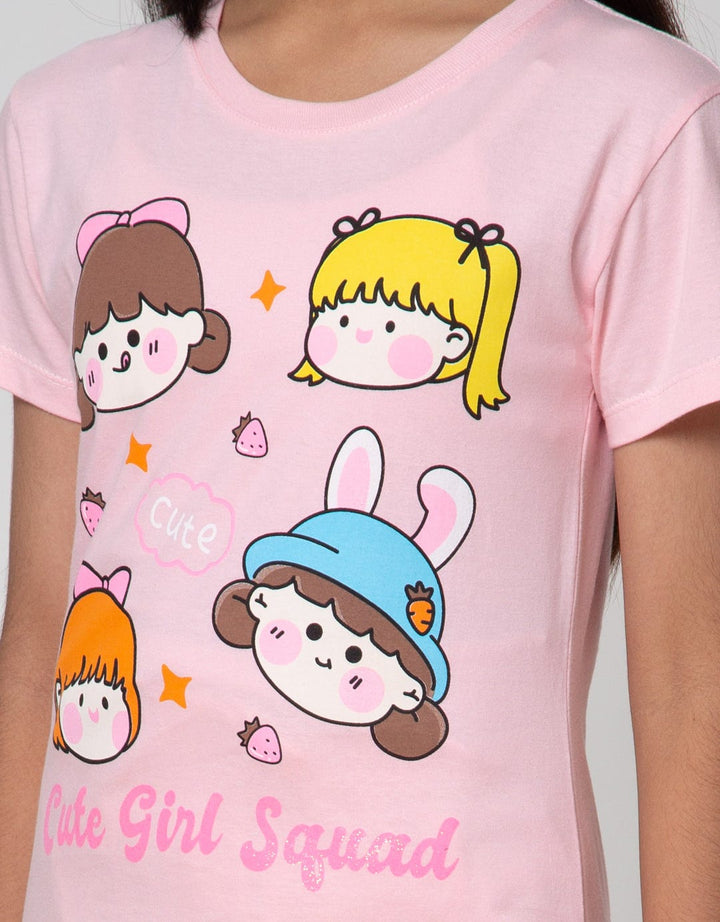 Aero Short Sleeve T-Shirt Print Cute Girl Squad