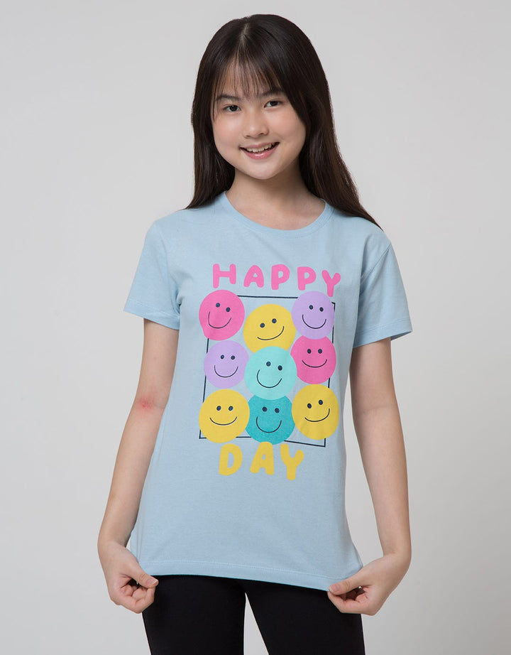 Aero Short Sleeve T-Shirt Print Smile Happy Day