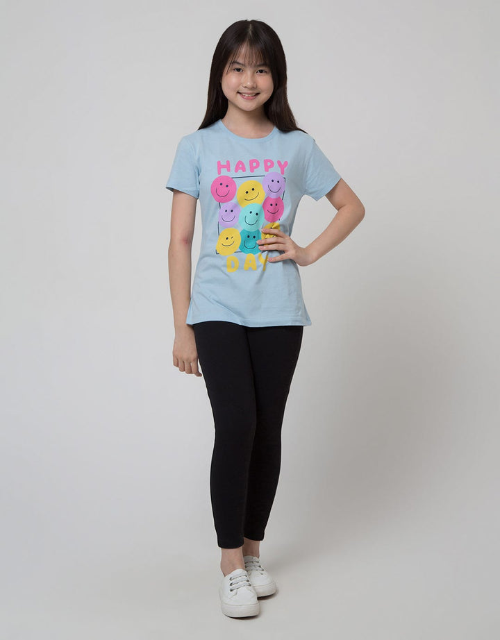 Aero Short Sleeve T-Shirt Print Smile Happy Day
