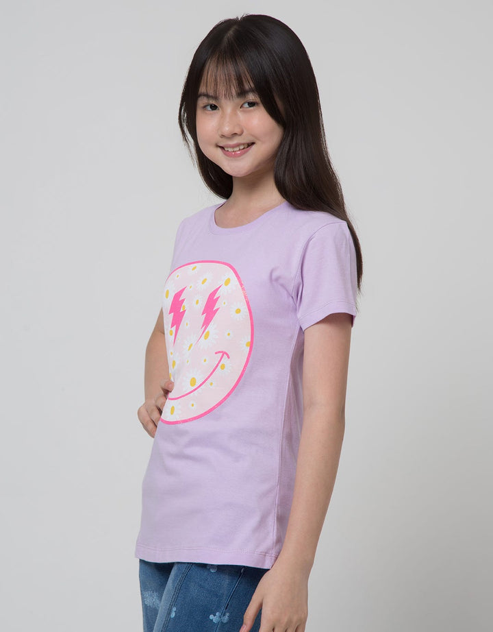 Aero Short Sleeve T-Shirt Print Smile Daisy Flower