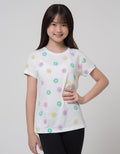Aero Short Sleeve T-Shirt Print Smile Flower