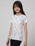 Aero Short Sleeve T-Shirt Print Smile Flower