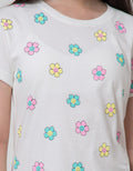 Aero Short Sleeve T-Shirt Print Smile Flower