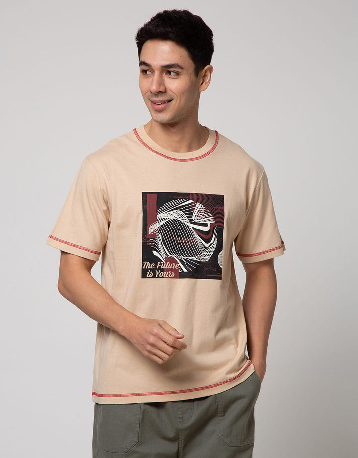 Nevada Short Sleeve T-Shirt Print Contrast Stitch