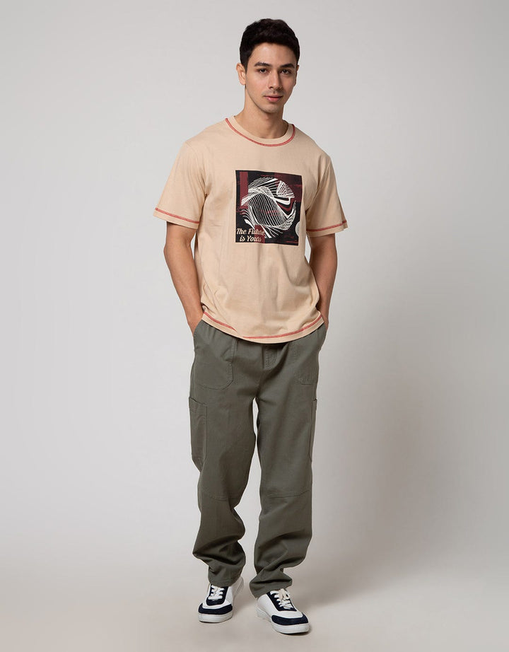 Nevada Short Sleeve T-Shirt Print Contrast Stitch