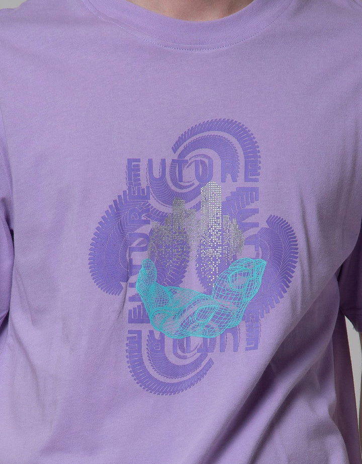 Nevada Short Sleeve T-Shirt Print Silver Metalic