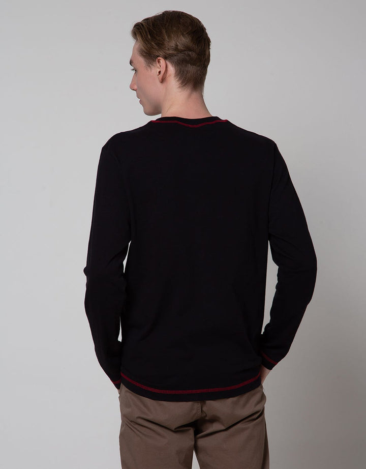 Nevada Long Sleeve T-Shirt Print Contrast Stitch