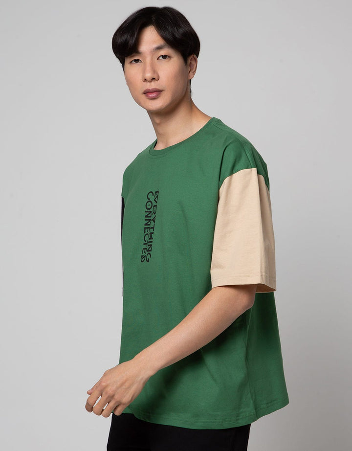 Nevada Short Sleeve T-Shirt Print Oversized Different Sleeve Color