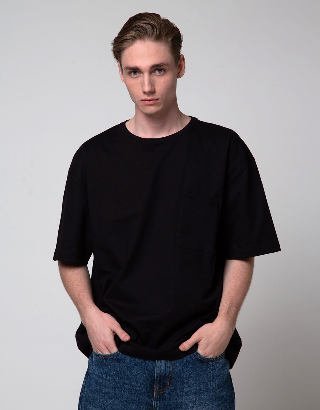 Nevada Short Sleeve T-Shirt Print Pocket Oversized Wider Neck Rib