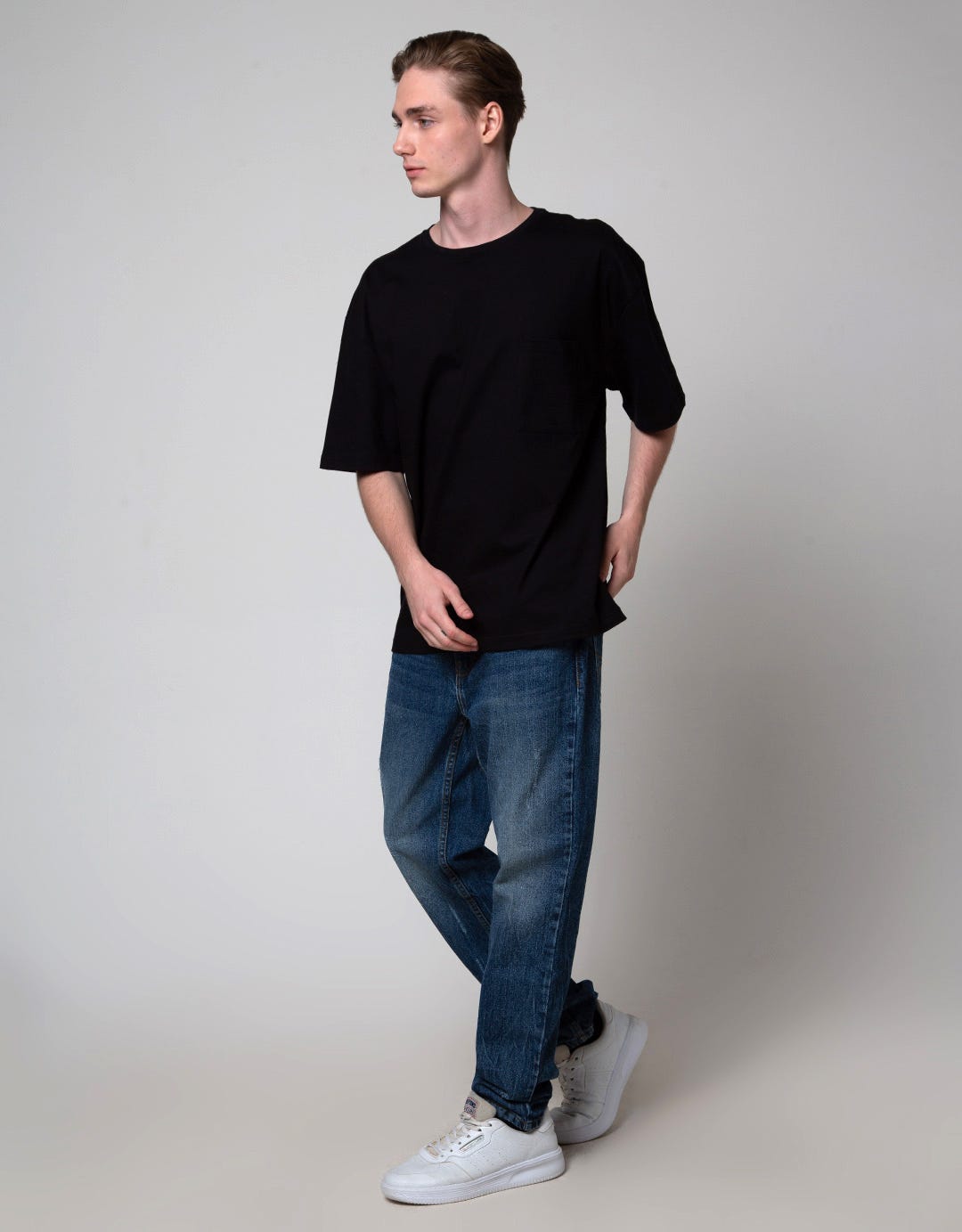 Nevada Short Sleeve T-Shirt Print Pocket Oversized Wider Neck Rib