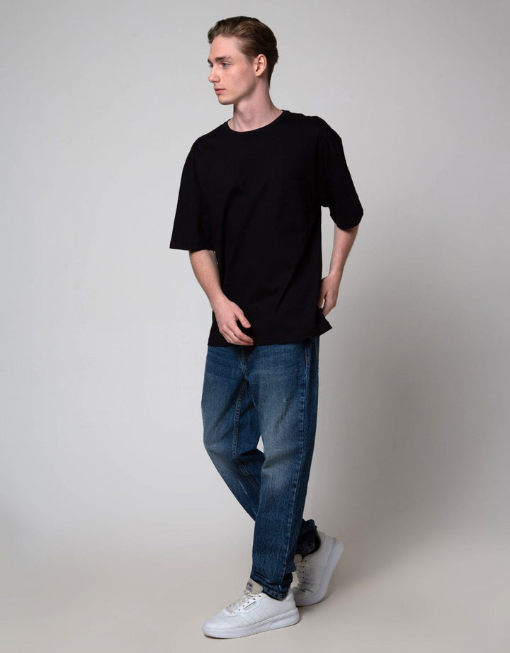 Nevada Short Sleeve T-Shirt Print Pocket Oversized Wider Neck Rib