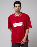Nevada Short Sleeve T-Shirt Print Contrast Stitch Oversized