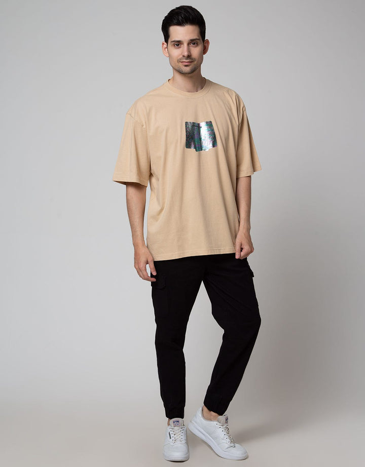 Nevada Short Sleeve Oversized Hologram Print T-Shirt