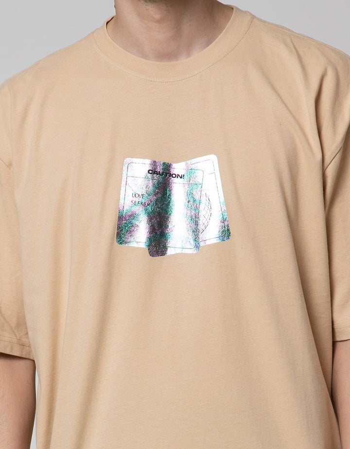 Nevada Short Sleeve Oversized Hologram Print T-Shirt