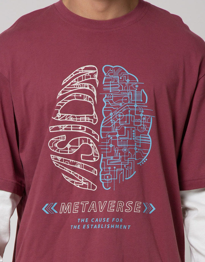 Nevada Long Sleeve T-Shirt Print Mocksleeve Oversized