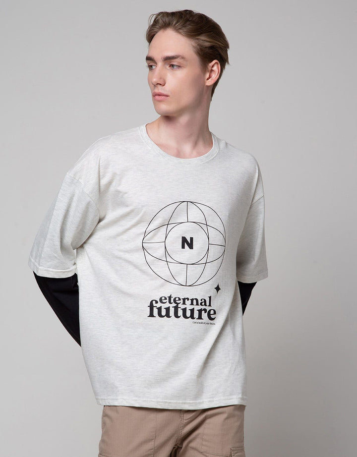 Nevada Long Sleeve T-Shirt Print Mocksleeve Oversized