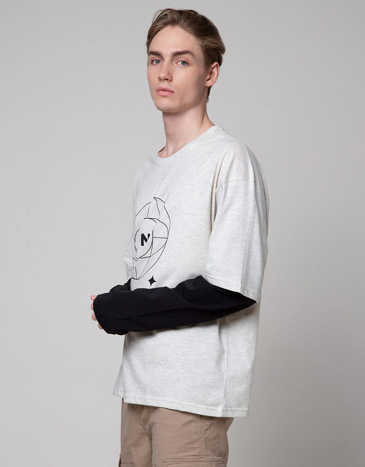 Nevada Long Sleeve T-Shirt Print Mocksleeve Oversized