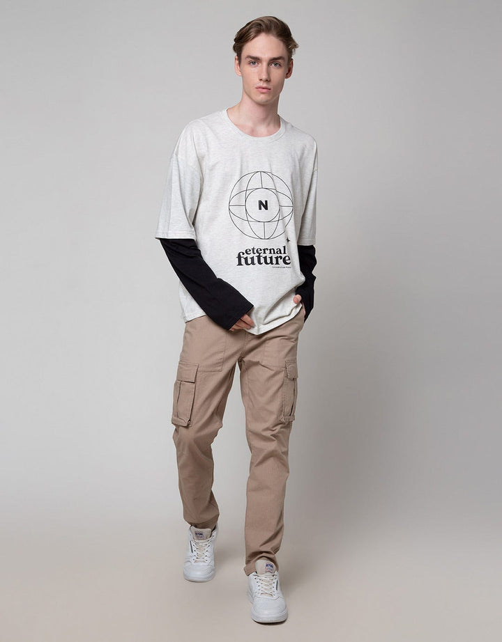 Nevada Long Sleeve T-Shirt Print Mocksleeve Oversized