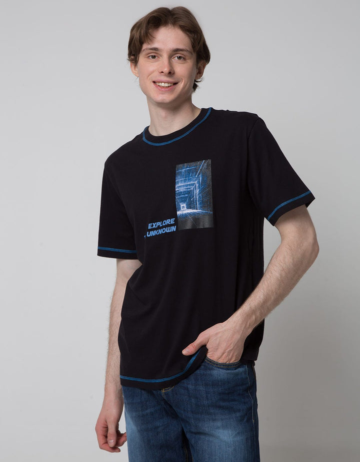 Nevada Short Sleeve T-Shirt Print Contrast Stitch