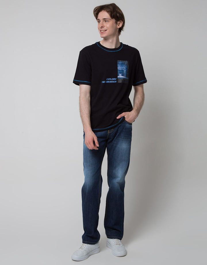 Nevada Short Sleeve T-Shirt Print Contrast Stitch