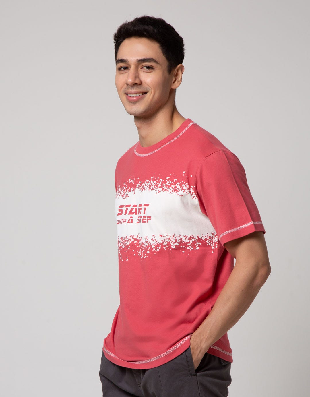 Nevada Short Sleeve T-Shirt Print Contrast Stitch