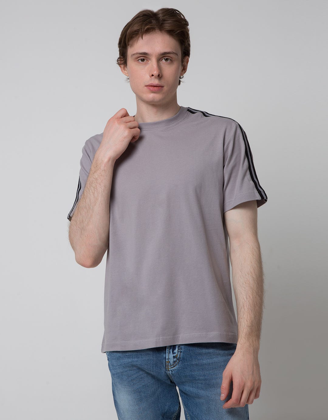 Nevada Short Sleeve T-Shirt Print Flat Knit On Shoulder