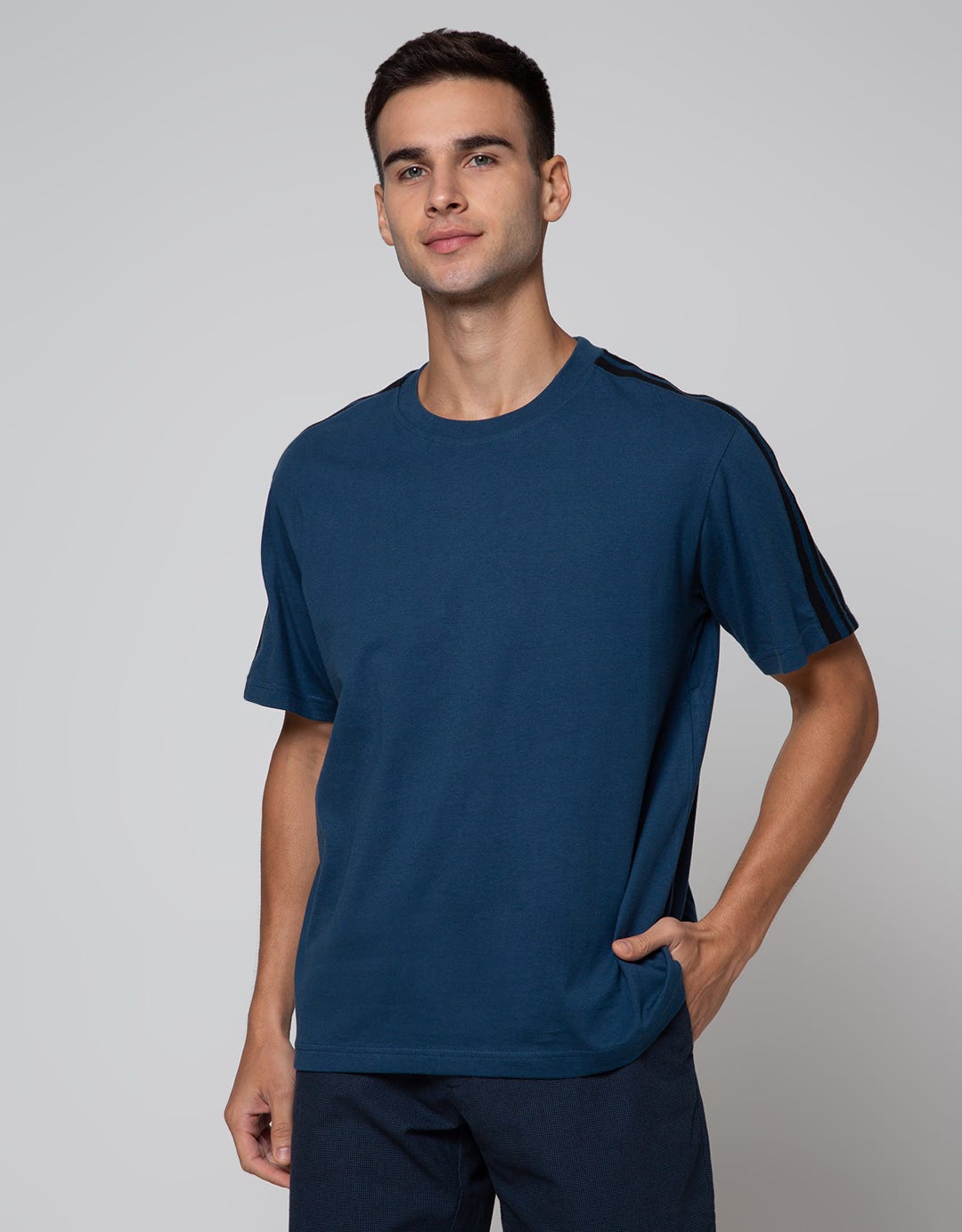 Nevada Short Sleeve T-Shirt Print Flat Knit On Shoulder