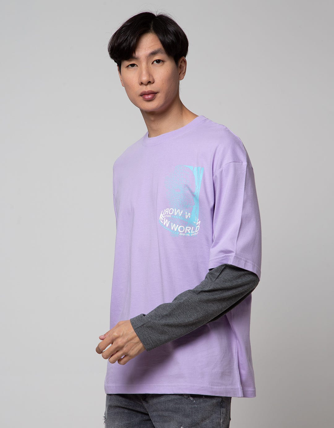 Nevada Mocksleeve Print Men's T-Shirt