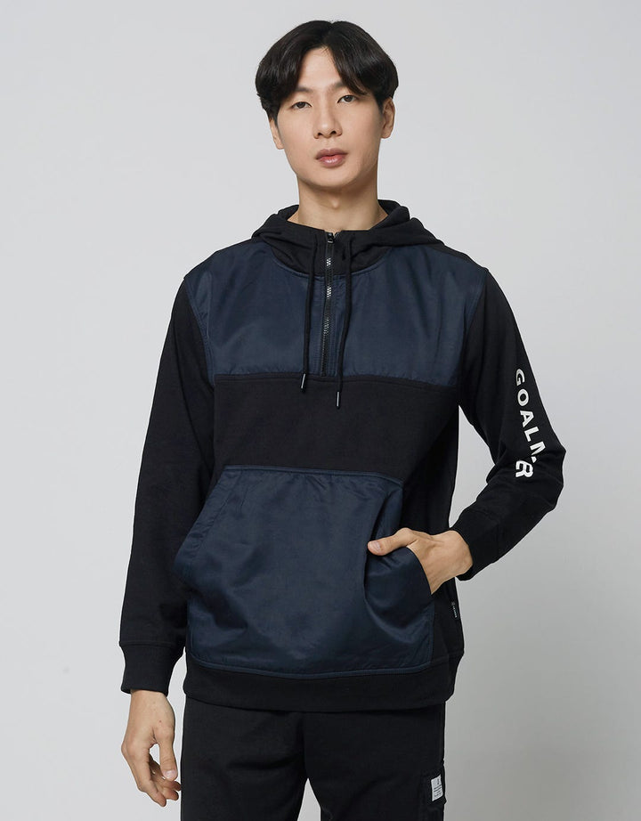 Nevada Sweatshirt Hoodie Zipper With Mix Fabric