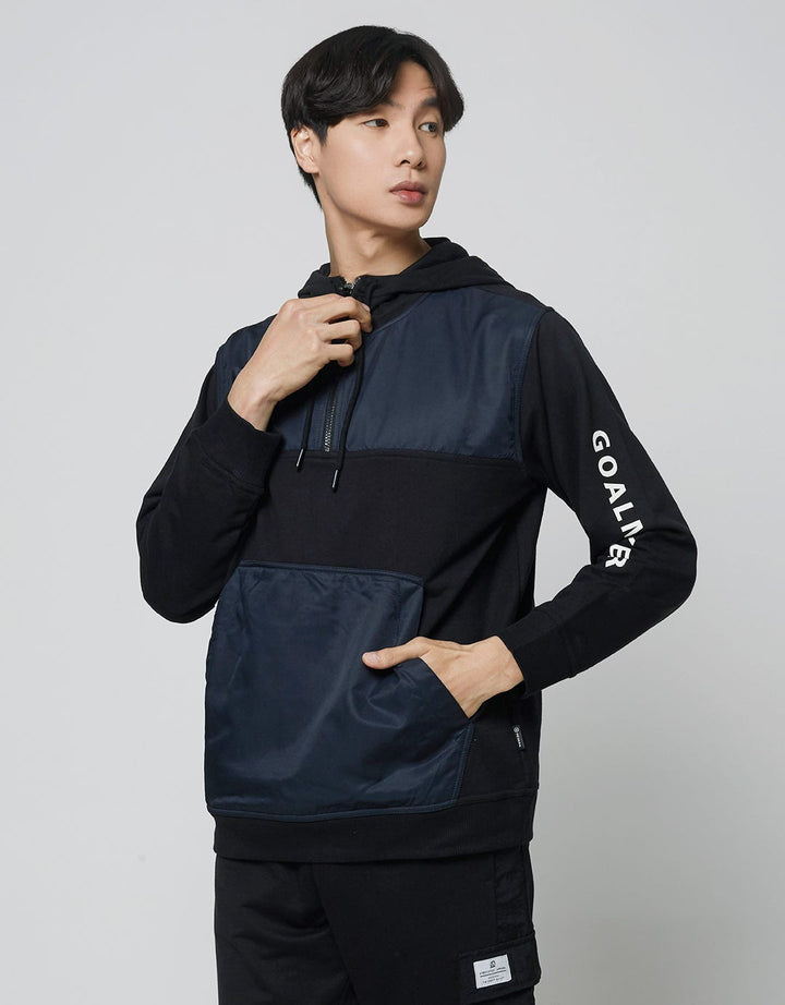 Nevada Sweatshirt Hoodie Zipper With Mix Fabric