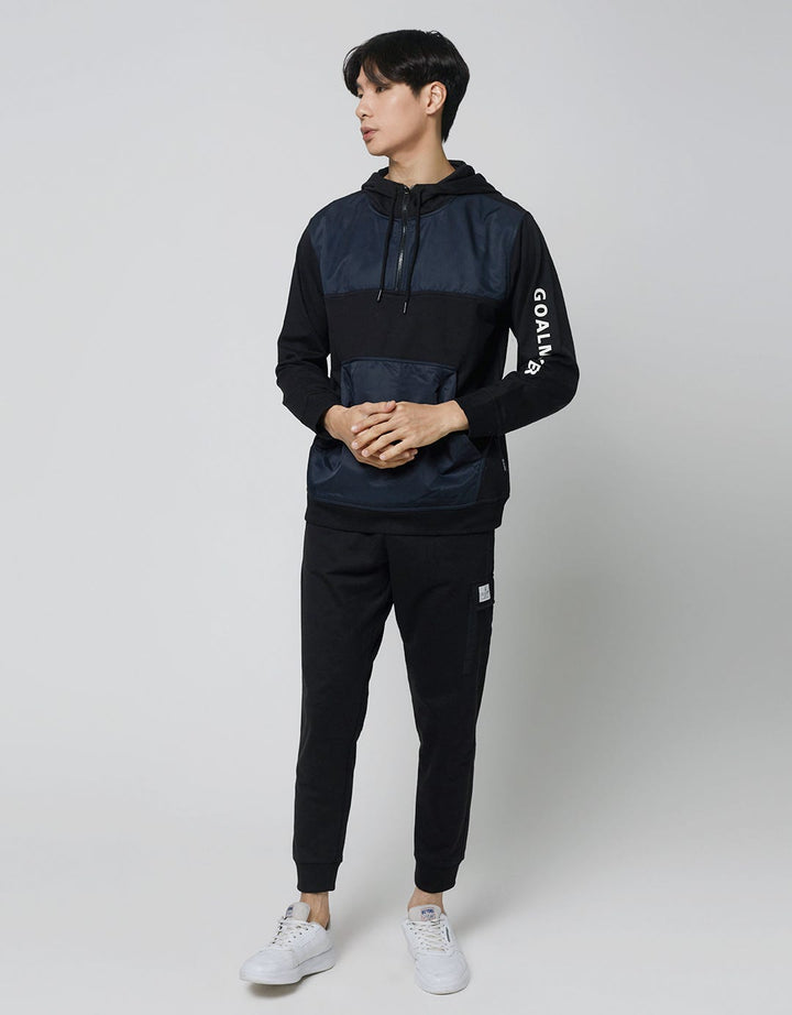 Nevada Sweatshirt Hoodie Zipper With Mix Fabric