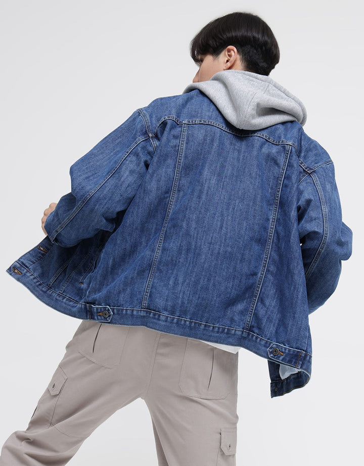 Nevada Denim Jacket Oversized Hood
