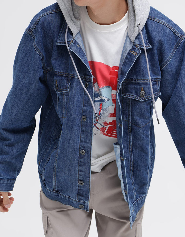 Nevada Denim Jacket Oversized Hood