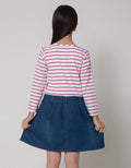 Aero Long Sleeve Midi Dress Knit Denim Bordir Bunny