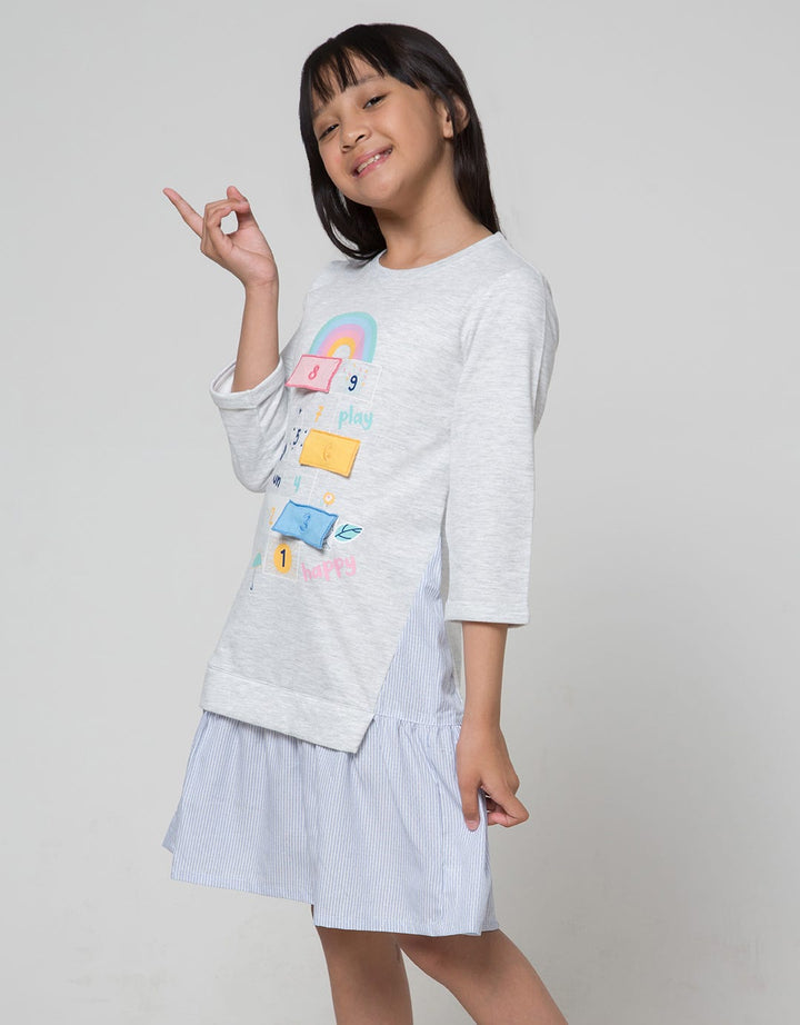 Aero Long Sleeve Midi Dress Knit Komb Woven Tapak Gunung