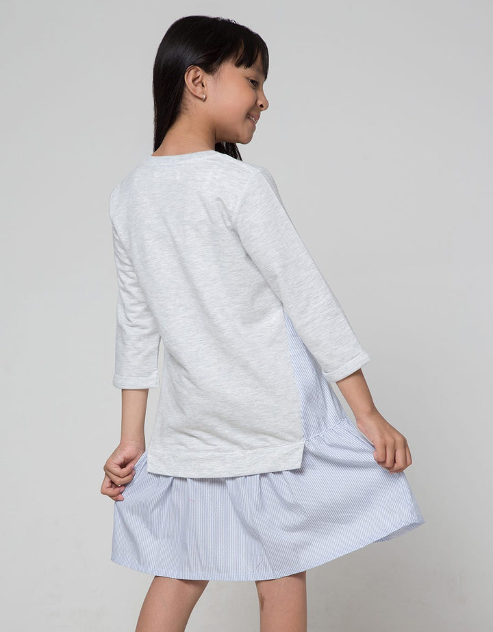 Aero Long Sleeve Midi Dress Knit Komb Woven Tapak Gunung