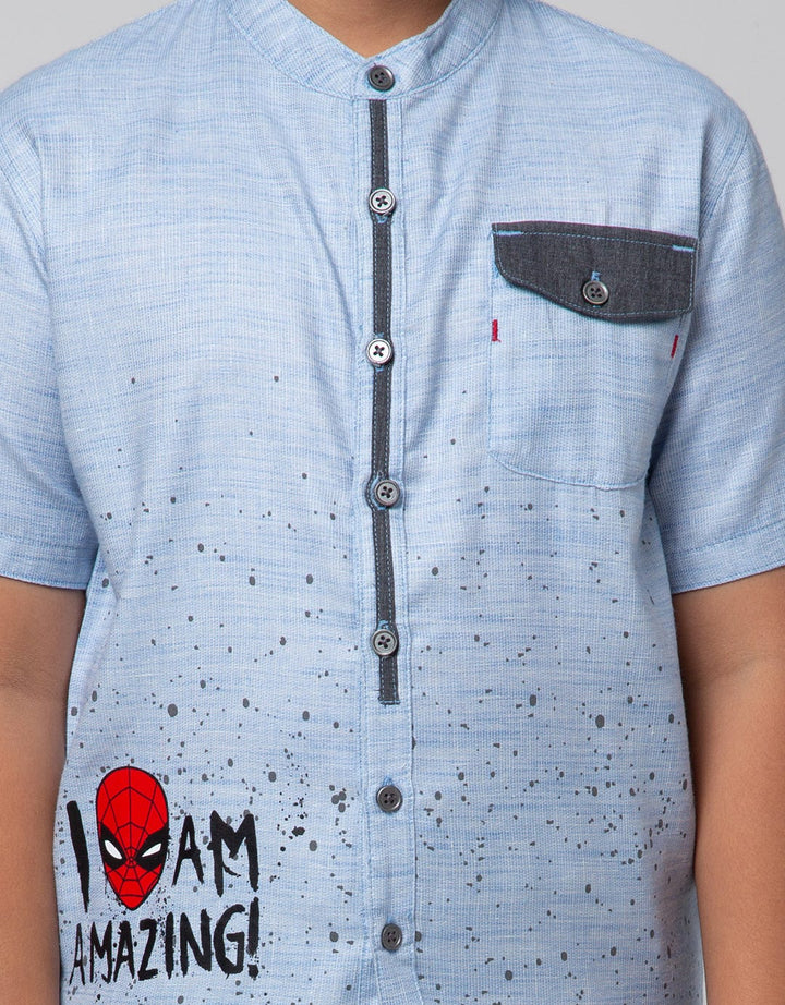 Marvel Shirt Short Sleeve Print Spiderman I Am Amazing Splash