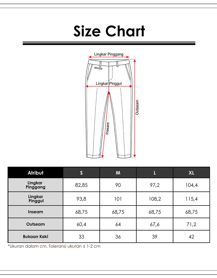 Cardinal Formal Button Celana Pria