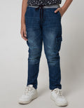 Nevada Denim Pants Non Stretch Rib Whisker Cargo Washing