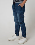 Nevada Denim Pants Non Stretch Rib Whisker Cargo Washing