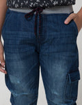 Nevada Denim Pants Non Stretch Rib Whisker Cargo Washing