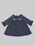Pipiniko Dress Ruffle Colar Knit Denim