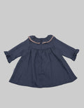 Pipiniko Dress Ruffle Colar Knit Denim