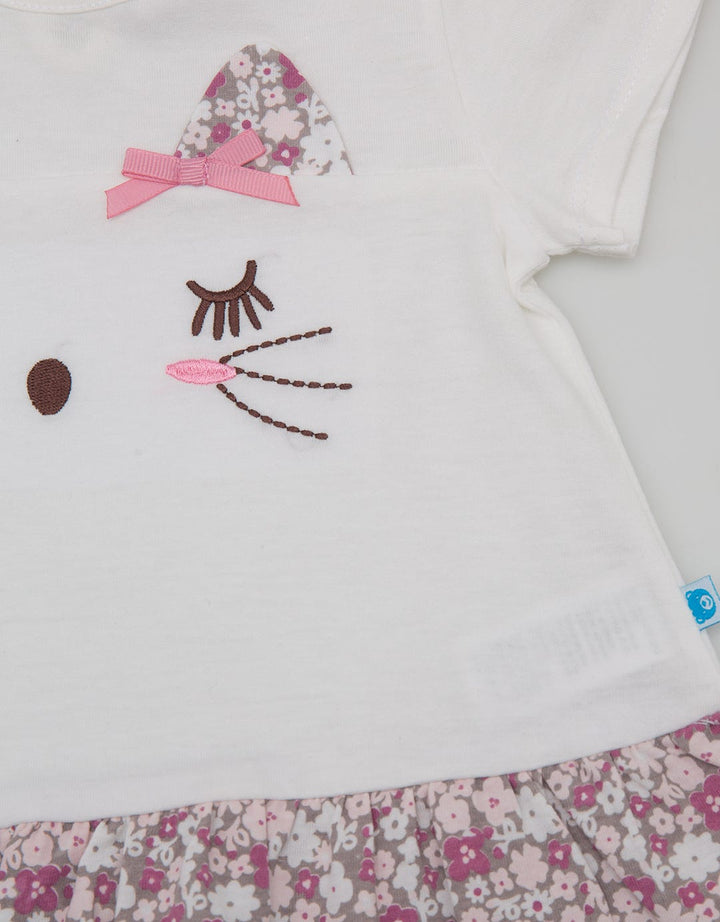 Pipiniko Cat Ruffle Girls T-Shirt